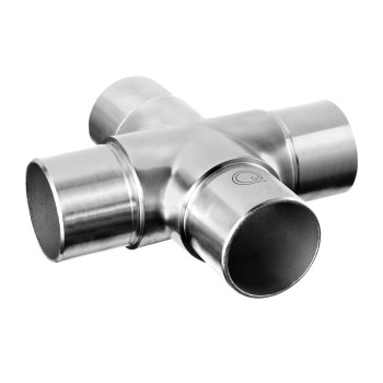 Křížová spojka, trubka O42,4 x 2 mm, nerez. ocel 304, kartáčovaná