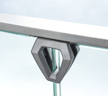 Madlo adaptér, Easy Glass Air, set (2x), plochý, nerez. ocel 316, tryskané skleněnými perlami