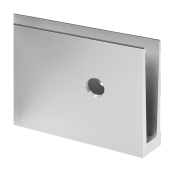 Easy Glass Slim, základní profil, boční montáž, délka 5000 mm, hliník, kartáčovaný, eloxovaný