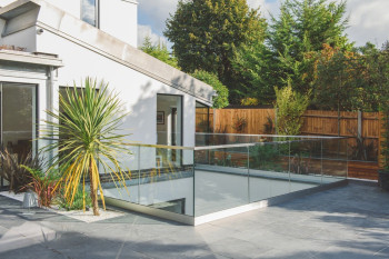 Easy Glass Pro "F", základní profil, horní montáž, délka 5000 mm, hliník, kartáčovaný, eloxovaný