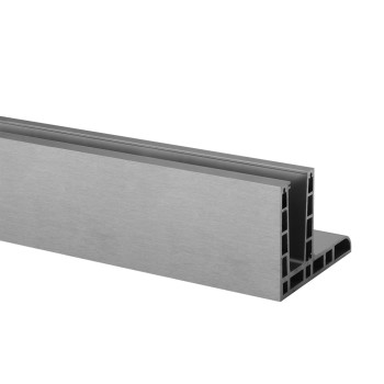Easy Glass Max "F", základní profil, horní montáž, délka 2500 mm, hliník, kartáčovaný, eloxovaný